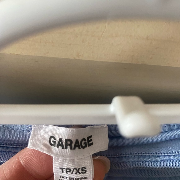 Garage Light Blue Ruched Blouse - Picture 2 of 3